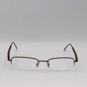 Valentino Brown Rectangle Half Rim Vintage Mens Designer Glasses 51 20 145